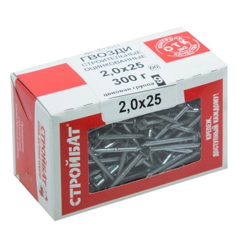 Гвозди  строительные оцинкованные Стройбат 2,0x25 (0,3 кг)  картинка